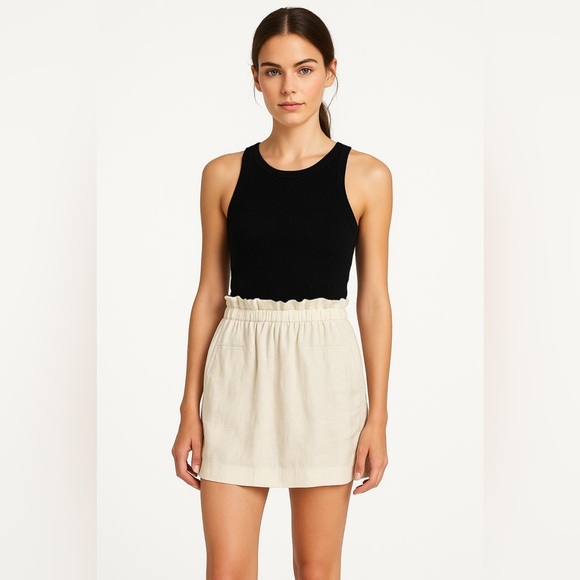 NWT Isabel Marant Cream Linen-Blend Mini Skirt FR 38 / US 6 Summer Resort Chic - Picture 1 of 9